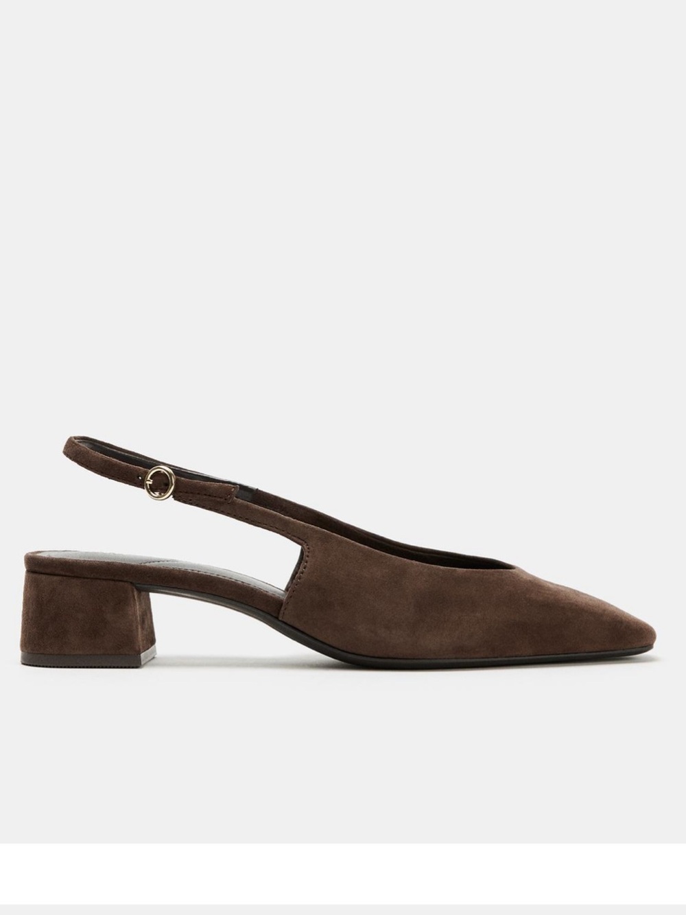 NWT Zara Suede Slingback Shoes Brown, US 8 - Picture 5 of 10